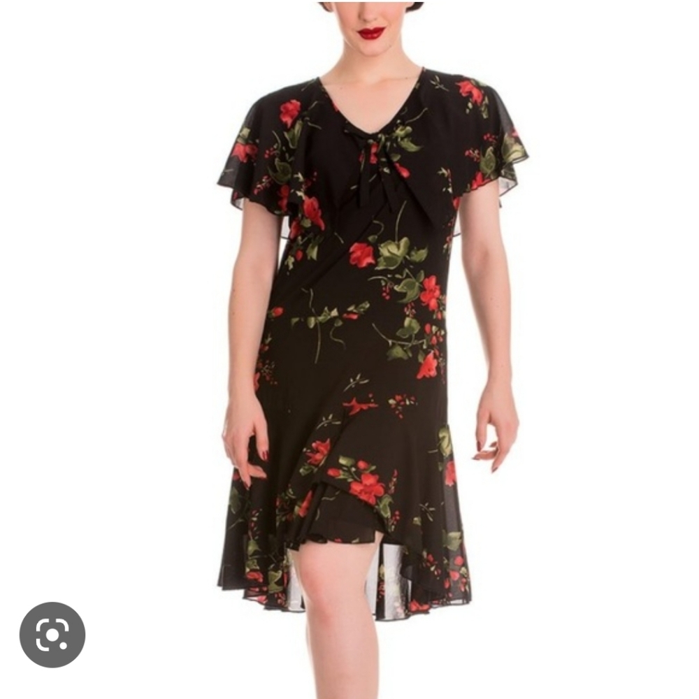 Hell Bunny Vixen Lily inspired sheer crepe dress size L - Picture 2 of 10